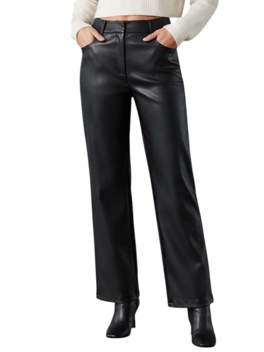 LAUNDRY BY SHELLI SEGAL Regular Fit Faux Leather Pants Large